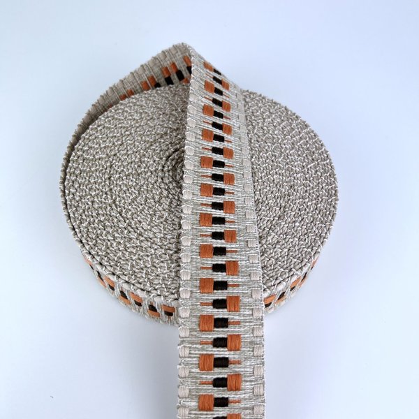 Gurtband Woven Aztec Ecru - Orange-Brown 4cm