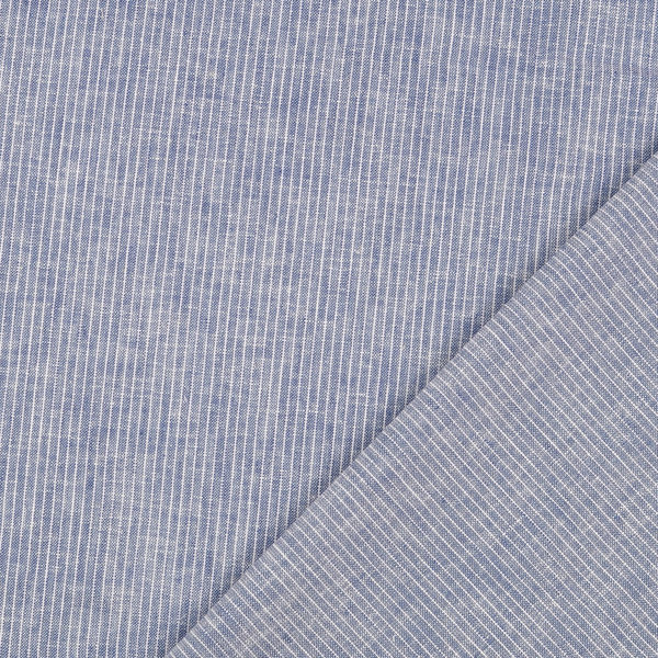 Leinen Baumwoll Streifen - Farbe "royalblau"