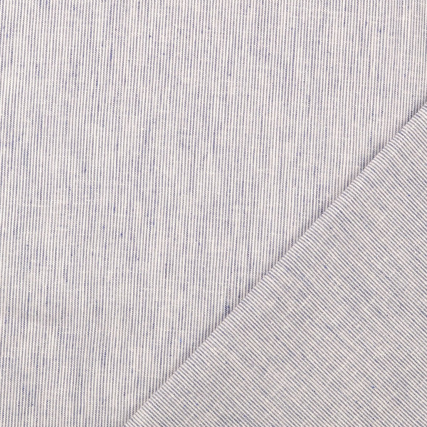 Leinen Baumwoll Streifen - Farbe "jeansblau-weiß"
